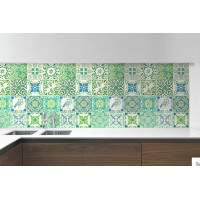 Csempe matrica -  Turkish Green Mosaic - 24 drb - 15x15 cm 